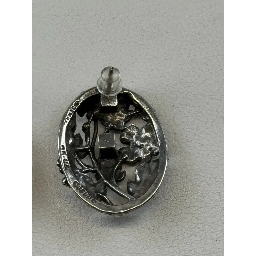 TH-90 Mexico Sterling Silver Pierced Earrings 1.25